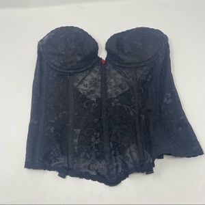 Vintage Carnival Black Lace Corset 36B